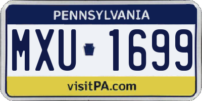 PA license plate MXU1699