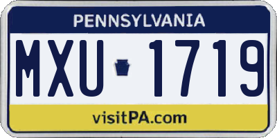 PA license plate MXU1719