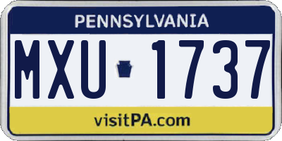 PA license plate MXU1737