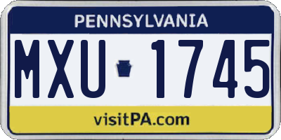 PA license plate MXU1745