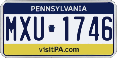 PA license plate MXU1746
