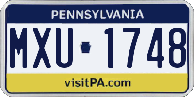 PA license plate MXU1748