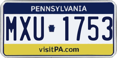 PA license plate MXU1753