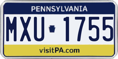 PA license plate MXU1755
