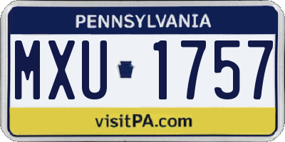 PA license plate MXU1757