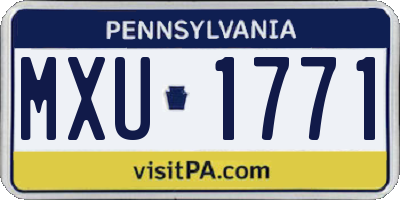 PA license plate MXU1771
