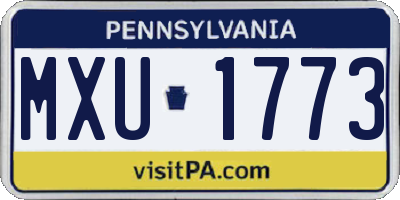 PA license plate MXU1773