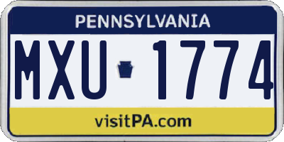 PA license plate MXU1774