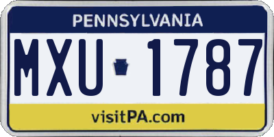 PA license plate MXU1787