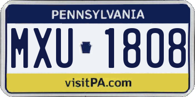 PA license plate MXU1808