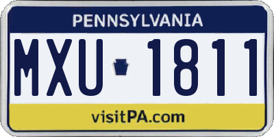 PA license plate MXU1811