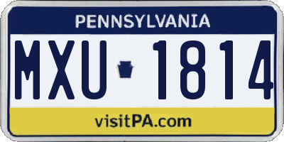 PA license plate MXU1814
