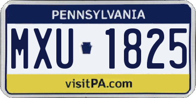 PA license plate MXU1825
