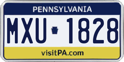 PA license plate MXU1828