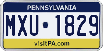 PA license plate MXU1829