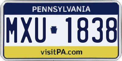 PA license plate MXU1838