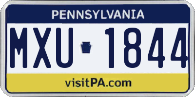 PA license plate MXU1844