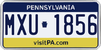PA license plate MXU1856