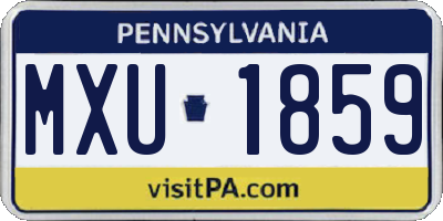 PA license plate MXU1859
