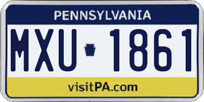 PA license plate MXU1861