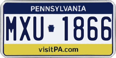 PA license plate MXU1866