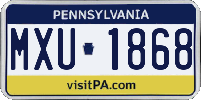 PA license plate MXU1868