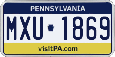 PA license plate MXU1869