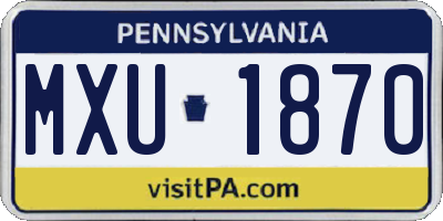 PA license plate MXU1870