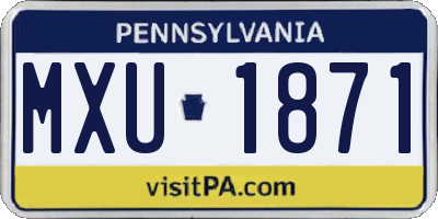 PA license plate MXU1871