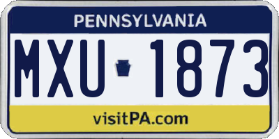 PA license plate MXU1873