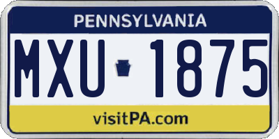 PA license plate MXU1875