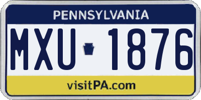 PA license plate MXU1876