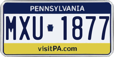 PA license plate MXU1877