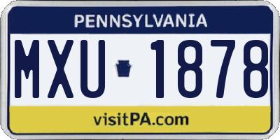 PA license plate MXU1878