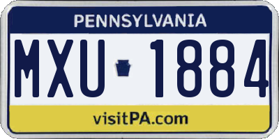 PA license plate MXU1884