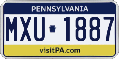 PA license plate MXU1887