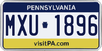 PA license plate MXU1896
