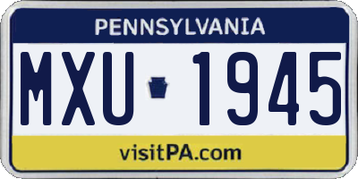PA license plate MXU1945