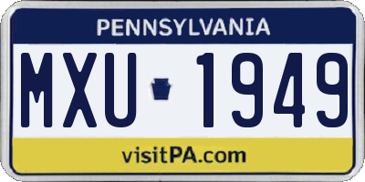 PA license plate MXU1949