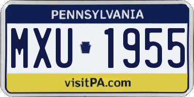 PA license plate MXU1955
