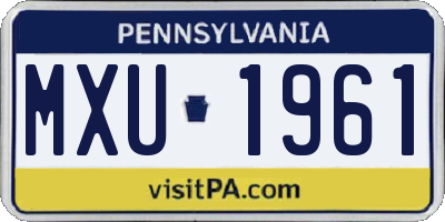 PA license plate MXU1961