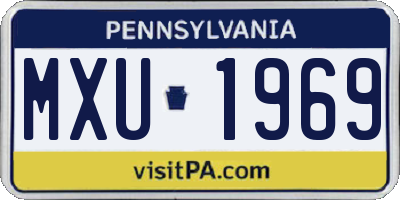 PA license plate MXU1969