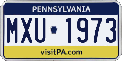 PA license plate MXU1973