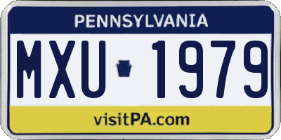 PA license plate MXU1979