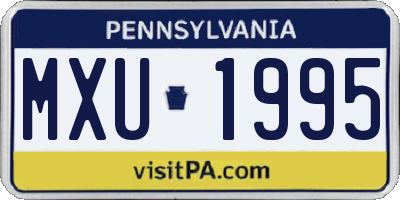 PA license plate MXU1995