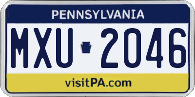 PA license plate MXU2046