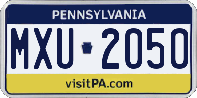 PA license plate MXU2050