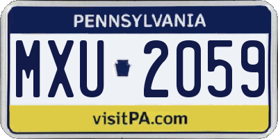 PA license plate MXU2059