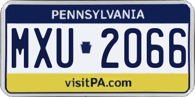 PA license plate MXU2066