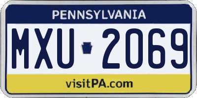 PA license plate MXU2069